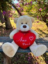 Urso De Pelúcia Com Coração Grande Eu Te Amo 50cm Cores