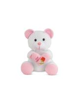 Urso de Pelúcia com Coração Rosa 20 cm Antialérgico
