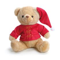 Urso de Pelucia com Gorro e Camiseta Vermelha Escrita Hohoho Urso de Pelucia com Gorro e Camiseta Vermelha Escrita Hohoho