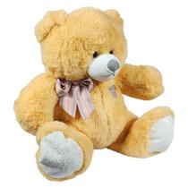 Urso De Pelúcia Com Lacinho Bordado Coração 35cms - Caramelo Urso De Pelúcia Com Lacinho Bordado Coração 35cms - Caramelo