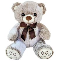 Urso de Pelúcia Com Laço 40cm Ursinho Teddy Bebê Nicho Lindo