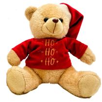 Urso de pelúcia de feliz natal com roupa para cesta presente ursinho marrom dia dos namorados natal