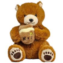 Urso de Pelúcia de Luxo com Pote de Mel Bordado 3 Cores Fofo Urso de Pelúcia de Luxo com Pote de Mel Bordado 3 Cores Fofo