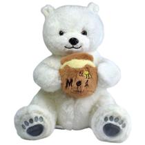 Urso de Pelúcia de Luxo com Pote de Mel Bordado 3 Cores Fofo Urso de Pelúcia de Luxo com Pote de Mel Bordado 3 Cores Fofo