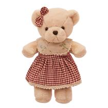 Urso de pelúcia em vestido com laço para crianças de 40 cm