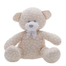 Urso De Pelúcia Estampado Bege Zip Toys