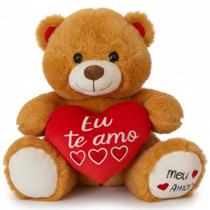Urso de Pelúcia Eu Te Amo Meu Amor 35cm Com Coração Cor:Caramelo Urso de Pelúcia Eu Te Amo Meu Amor 35cm Com Coração Cor:Caramelo
