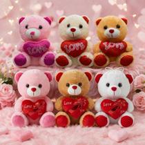 Urso De Pelúcia Fofo Com Frase Amor Presente Especial Dia Das Crianças Brinquedo Infantil Macio Premium