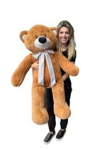 Urso De Pelucia Gigante Teddy 110cm Bicho Macio Presente Com Laço