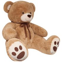 Urso De Pelúcia Gigante Teddy Tomy Caramelo Macio 1.1 Metros Presente Dia dos Namorados Ideal Para Todas as Idades - Buba