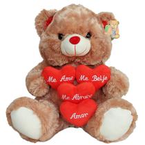 Urso de Pelúcia Grande 4 Coração Amor Me Abrace - Marrom Urso de Pelúcia Grande 4 Coração Amor Me Abrace - Marrom