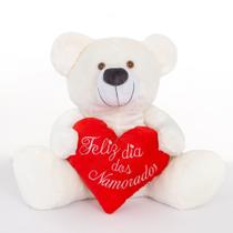 Urso de Pelúcia Grande 60cm Coração Presente Feliz Dia Dos Namorados Teddy Varias Cores