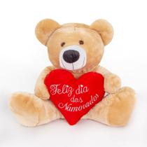 Urso de Pelúcia Grande 60cm Coração Presente Feliz Dia Dos Namorados Teddy Varias Cores - Anjo Ninho