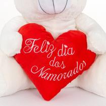 Urso de Pelúcia Grande 60cm Coração Presente Feliz Dia Dos Namorados Varias Cores