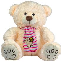 Urso de Pelúcia Grande Com Cachecol de Luxo Lindo Amor Fofo