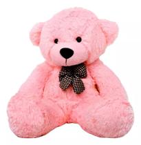 Urso de pelúcia Grande com laço Fofo Rosa Pink
