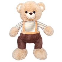 Urso de Pelúcia Grande Com Roupa Macacão 60cm - Antialérgico - Sunn Toys