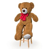 Urso De Pelúcia Grande Gigante Com Laço Decoração Antialérgico