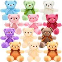Urso de pelúcia Hydren Bear 30 cm com laço de fita, 12 peças multicoloridas Urso de pelúcia Hydren Bear 30 cm com laço de fita, 12 peças multicoloridas
