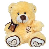 Urso De Pelúcia Love Com Laço Ursinho Caramelo Lindo Amor