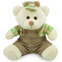 Urso de Pelúcia Menino com Chapéu de 30cm Anti-alérgico