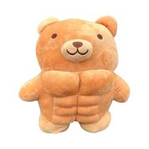 Urso de Pelúcia Muscular - Brinquedo de Pelúcia, Travesseiro e Almofada para Presente