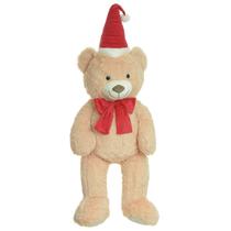 Urso de pelúcia natalino com gorro e laço vermelho 1 metro Urso de pelúcia natalino com gorro e laço vermelho 1 metro
