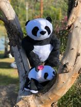 Urso de pelúcia panda com 2 unidades para nichos decoração