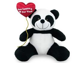 Urso de Pelúcia Panda com Balão 20cm Anti-alérgico
