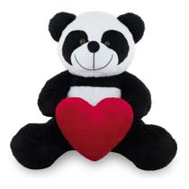 Urso De Pelúcia Panda Coração 25cm Anti-alérgico