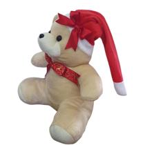 Urso De Pelúcia Para Natal 30cm Com Lacinho E Gorro - Príncipe Baby