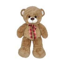 Urso de Pelúcia Pernas Longas Fizzy Toys Marrom 73cm com Laço Xadrez
