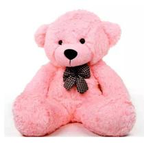 Urso De Pelúcia Pink Rosa Com Lacinho Meninas