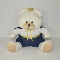 Urso De Pelúcia Príncipe Realeza Grande 50 cm Azul Marinho - PolyBaby Urso De Pelúcia Príncipe Realeza Grande 50 cm Azul Marinho - PolyBaby