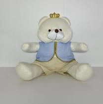 Urso De Pelúcia Realeza Príncipe Grande 50 cm Azul Bebê Urso De Pelúcia Realeza Príncipe Grande 50 cm Azul Bebê