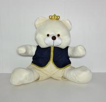 Urso De Pelúcia Realeza Príncipe Grande 50 cm Azul Marinho