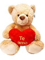 Urso De Pelúcia Te Amo” 54 cm De Altura Marrom Tamanho G 5918 Buba