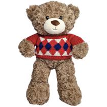Urso de Pelúcia Teddy 40cm com Roupa Ursinho Fofo Bebê Bear
