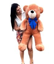 Urso de Pelúcia Teddy 90cm Grande Fofinho Com Laço Presente Decoração Brinquedo Infantil