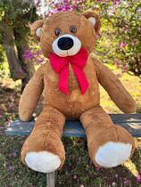 Urso De Pelúcia Teddy Gigante 110cm Presente Com Laço 3kg