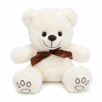 Urso De Pelúcia Toninho Com Laço 25cms - Creme Urso De Pelúcia Toninho Com Laço 25cms - Creme