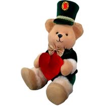 Urso Decorativo Com Cartola e Coração Enfeite de Natal 32x21x20cm - Magizi