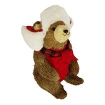 Urso Decorativo Natal Palha e Lã 37cm