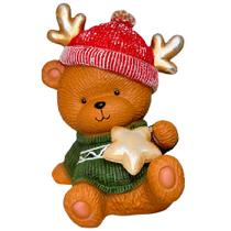 Urso Decorativo Natalino em Resina com Led 26cm DRM2069 Urso Decorativo Natalino em Resina com Led 26cm DRM2069