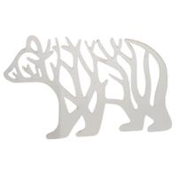 Urso decorativo raizes MDF 3mm branco 19x11 cm