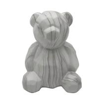 Urso em Cerâmica Marmorizada Decorativo 14 X 11cm