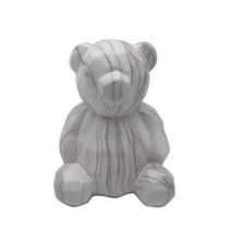 Urso em Cerâmica Marmorizada Decorativo 19 X 14cm