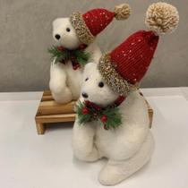 Urso Em Feltro Com Gorro Vermelho 20cm Tok Da Casa-Pç