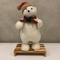 Urso Em Feltro Com Gorro Vermelho 40cm Tok Da Casa-Pç