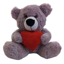Urso Fofinho P Cinza Coracao 30cm